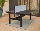 Akoestische tussenwand t.b.v. duo XFB3 met zwart (Z) aluminium kader (5cm dik) 180x70 cm