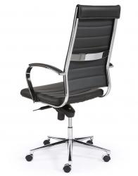 Design bureaustoel 1202, hoge rug in zwart PU