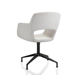 Vergaderstoel in bouclé stoffering