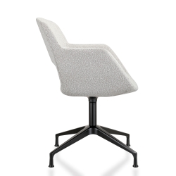 Vergaderstoel in bouclé stoffering
