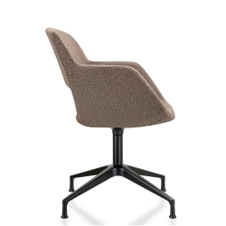 Vergaderstoel in bouclé stoffering