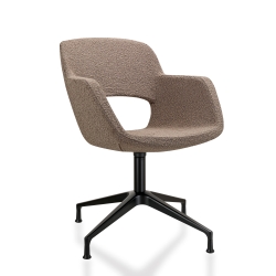 Vergaderstoel in bouclé stoffering