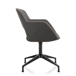 Vergaderstoel in bouclé stoffering