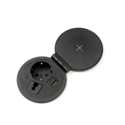 Inbouw powerbox 80mm rond met wireless charger