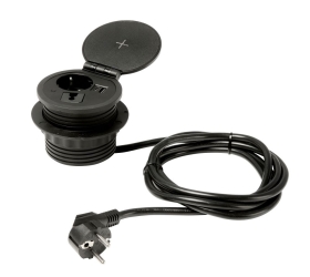 Inbouw powerbox 80mm rond met wireless charger